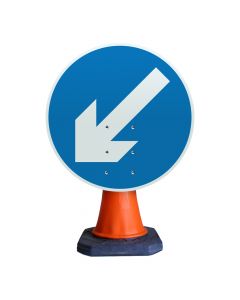 Keep Left Cone Sign