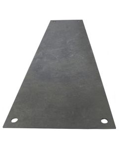 Heavy-duty plain steel road plate with lifting holes for trench and surface protection.