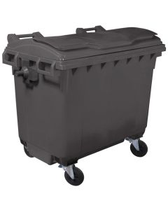 Black 660 Litre Wheelie Bin