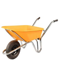 Wheelbarrow - 120 Litre - Yellow Heavy Duty Plastic