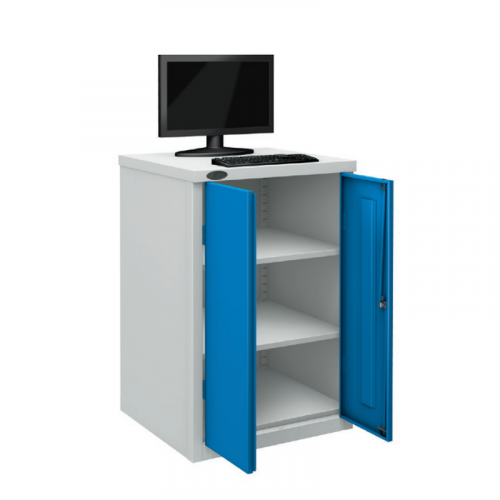 Computer cupboard with shop doors