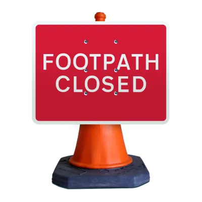 Footpath Closed Cone Sign Footpath Closed Cone Sign