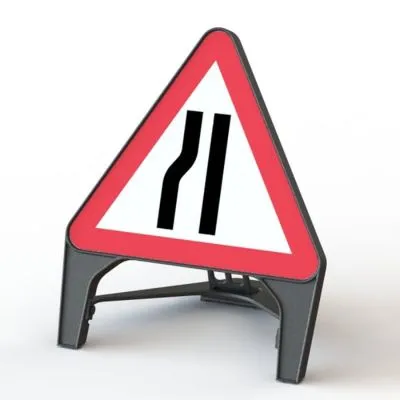Road Narrows Left Q-Sign