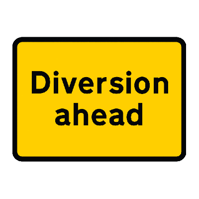 Plastic Quick Fit - Diversion Signs Plastic Quick Fit - Diversion Signs