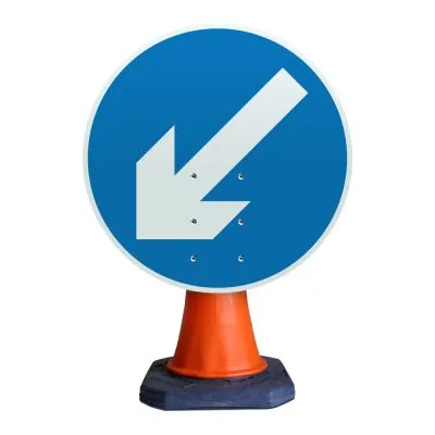 Keep Left Cone Sign Keep Left Cone Sign